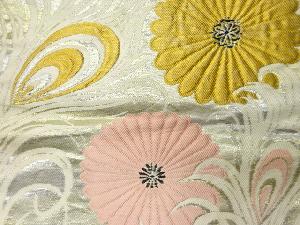 アンティーク　菊模様織り出し名古屋帯